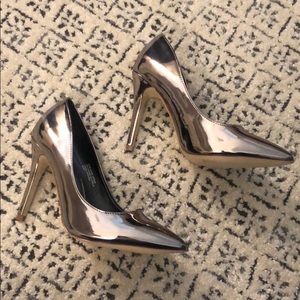 Red Cherry Metallic Chrome Heels